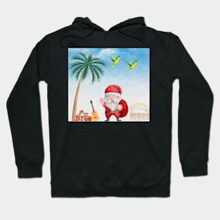 Santa arrives at the beach Hoodie